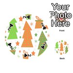 Christmas design - green and orange Playing Cards 54 (Round)  Front - Club2