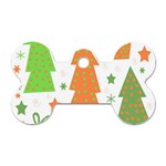 Christmas design - green and orange Dog Tag Bone (Two Sides) Front