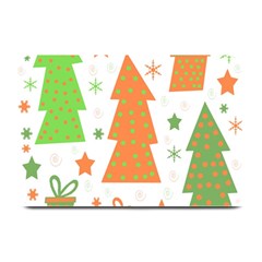 Christmas Design - Green And Orange Plate Mats by Valentinaart