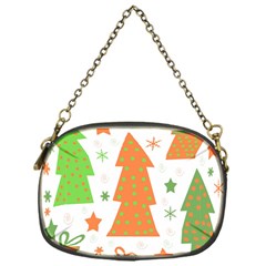 Christmas Design - Green And Orange Chain Purses (one Side)  by Valentinaart