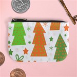 Christmas design - green and orange Mini Coin Purses Front