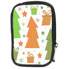 Christmas Design - Green And Orange Compact Camera Cases by Valentinaart