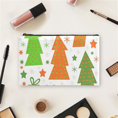 Christmas Design - Green And Orange Cosmetic Bag (medium)  by Valentinaart