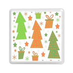 Christmas Design - Green And Orange Memory Card Reader (square)  by Valentinaart