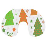 Christmas design - green and orange Travel Neck Pillows Front