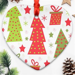 Christmas Design - Green And Red Ornament (heart)  by Valentinaart