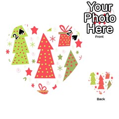 Christmas Design - Green And Red Playing Cards 54 (heart)  by Valentinaart