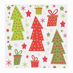 Christmas Design - Green And Red Medium Glasses Cloth by Valentinaart