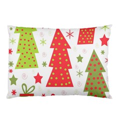 Christmas Design - Green And Red Pillow Case by Valentinaart