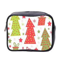 Christmas Design - Green And Red Mini Toiletries Bag 2-side by Valentinaart