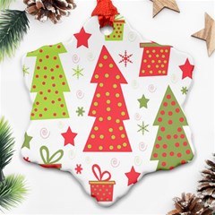 Christmas Design - Green And Red Ornament (snowflake)  by Valentinaart