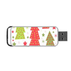 Christmas Design - Green And Red Portable Usb Flash (two Sides) by Valentinaart