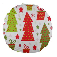 Christmas Design - Green And Red Large 18  Premium Round Cushions