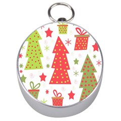 Christmas Design - Green And Red Silver Compasses by Valentinaart