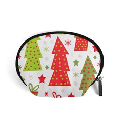 Christmas Design - Green And Red Accessory Pouches (small)  by Valentinaart