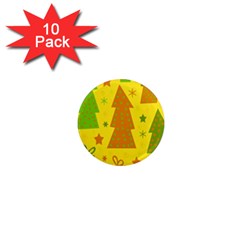 Christmas design - yellow 1  Mini Magnet (10 pack) 