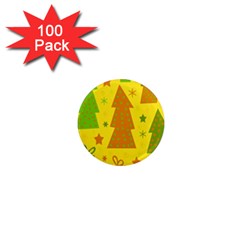 Christmas design - yellow 1  Mini Magnets (100 pack) 