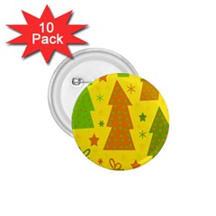 Christmas Design - Yellow 1 75  Buttons (10 Pack) by Valentinaart