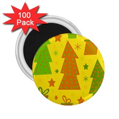 Christmas design - yellow 2.25  Magnets (100 pack) 