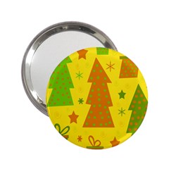 Christmas Design - Yellow 2 25  Handbag Mirrors by Valentinaart