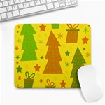 Christmas design - yellow Large Mousepads Front