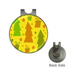 Christmas design - yellow Hat Clips with Golf Markers