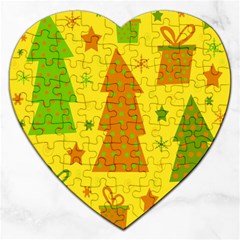 Christmas design - yellow Jigsaw Puzzle (Heart)