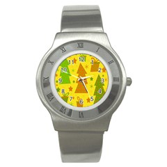 Christmas design - yellow Stainless Steel Watch