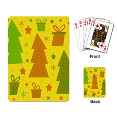 Christmas Design - Yellow Playing Card by Valentinaart