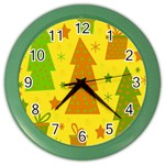 Christmas design - yellow Color Wall Clocks Front