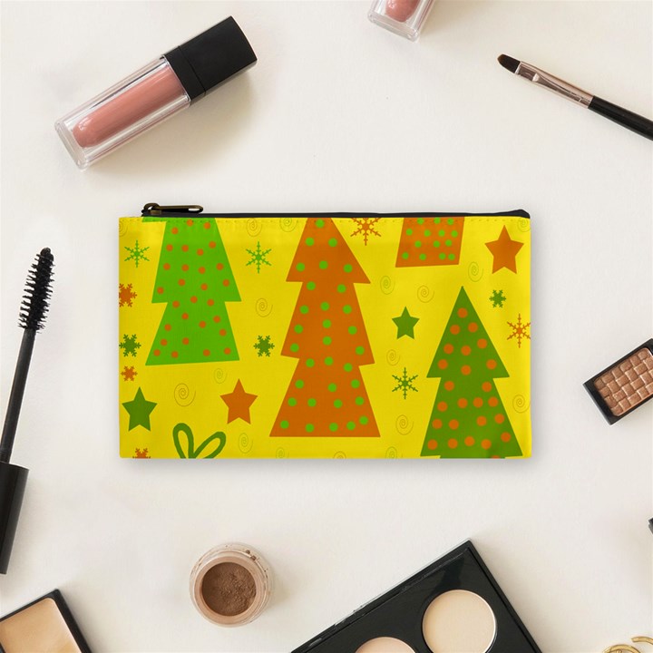 Christmas design - yellow Cosmetic Bag (Small) 