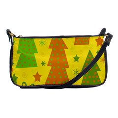 Christmas Design - Yellow Shoulder Clutch Bags by Valentinaart