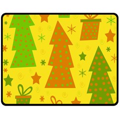 Christmas design - yellow Fleece Blanket (Medium) 