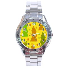 Christmas Design - Yellow Stainless Steel Analogue Watch by Valentinaart