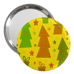 Christmas Design - Yellow 3  Handbag Mirrors by Valentinaart