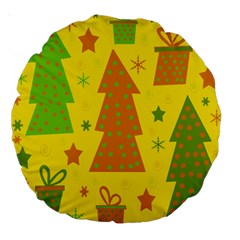 Christmas design - yellow Large 18  Premium Round Cushions