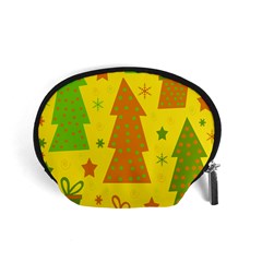 Christmas design - yellow Accessory Pouches (Small) 