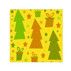 Christmas Design - Yellow Small Satin Scarf (square) by Valentinaart