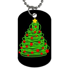 Christmas Tree Dog Tag (two Sides) by Valentinaart