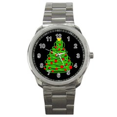 Christmas Tree Sport Metal Watch by Valentinaart