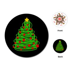 Christmas Tree Playing Cards (round)  by Valentinaart