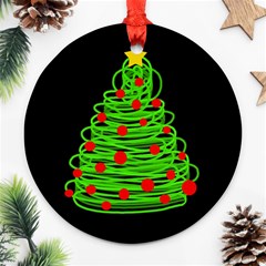 Christmas Tree Round Ornament (two Sides)  by Valentinaart