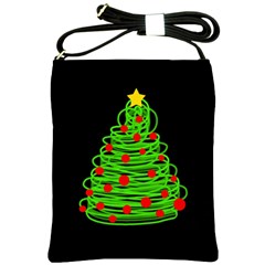 Christmas Tree Shoulder Sling Bags by Valentinaart