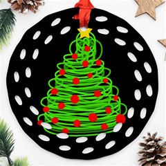 Christmas Tree Round Filigree Ornament (2side) by Valentinaart