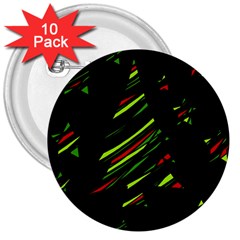 Abstract Christmas tree 3  Buttons (10 pack) 