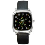 Abstract Christmas tree Square Metal Watch Front