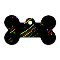 Abstract Christmas tree Dog Tag Bone (Two Sides)