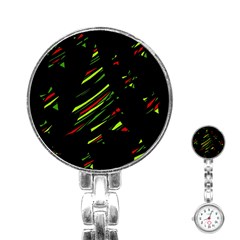 Abstract Christmas Tree Stainless Steel Nurses Watch by Valentinaart