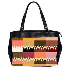 Chevrons In Squares                                                                                                 Oversize Office Handbag (2 Sides) by LalyLauraFLM