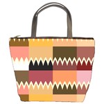 Chevrons in squares                                                                                                 	Bucket Bag Front